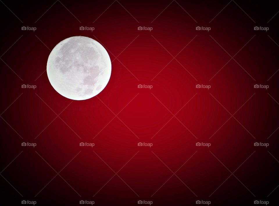 Moon in a red background 