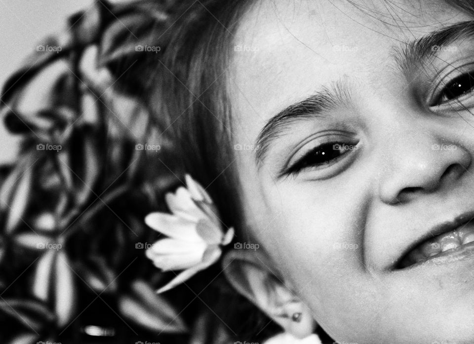 happiness on her face