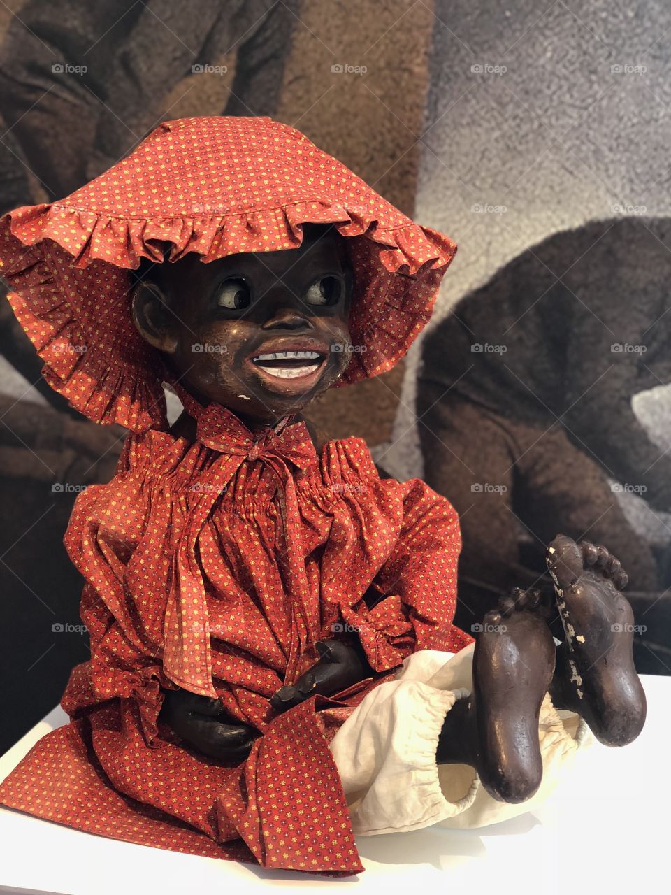 Antique African American wind-up doll. 