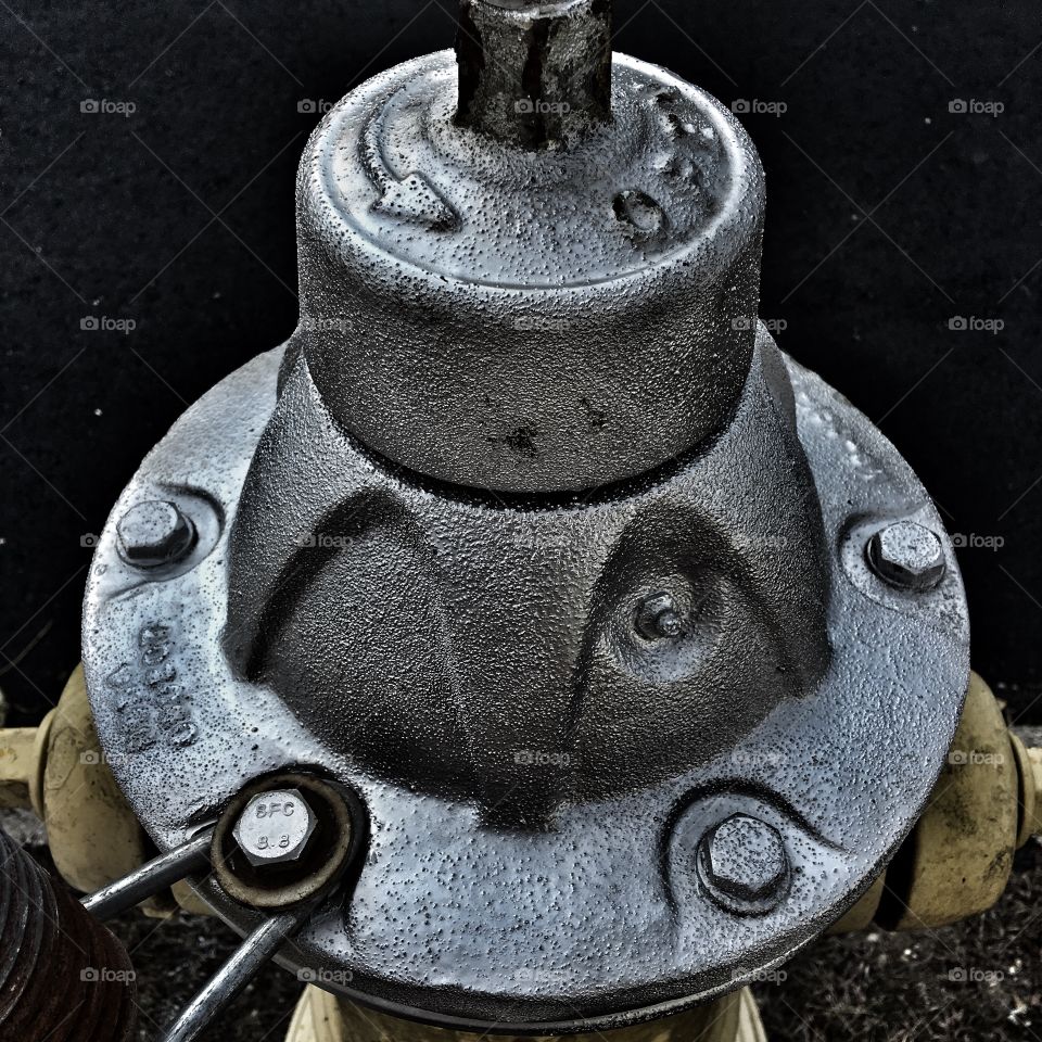 Fire hydrant - close up. Color story grey