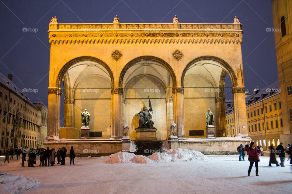 Winter wonderland in the city of Munich 