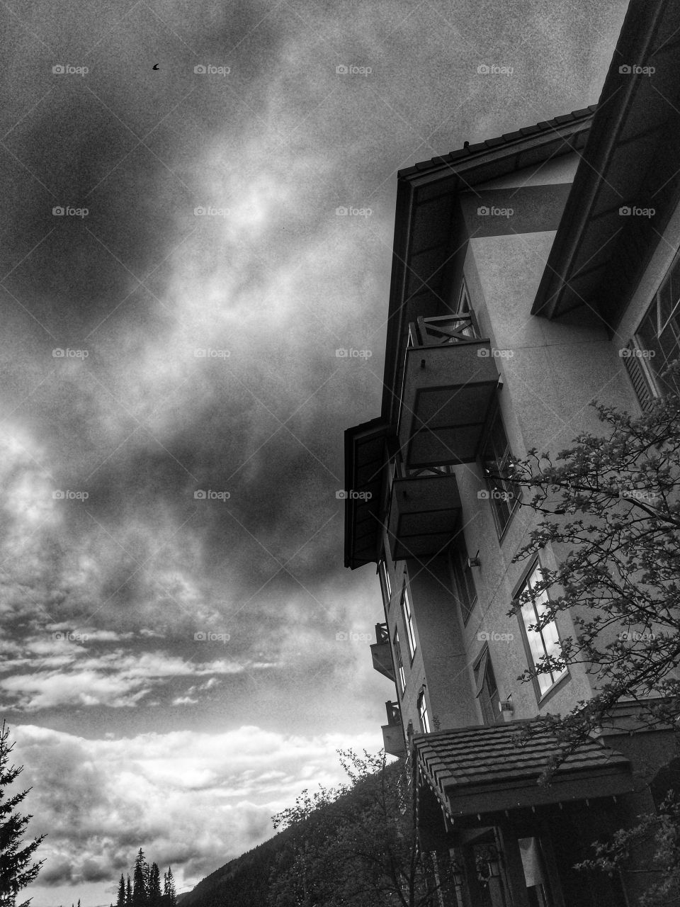 Stormy day at sunpeaks ski resort! 