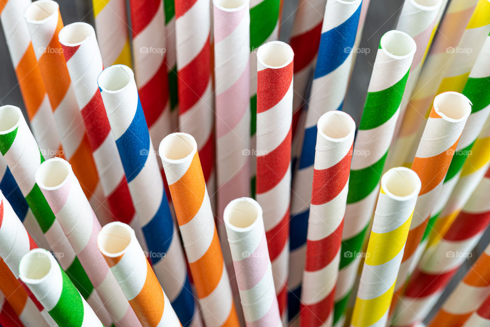 close up paper straws