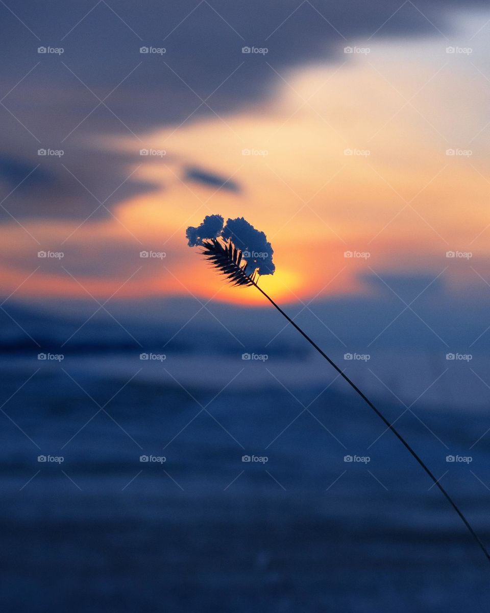 sunset on the Baikal lake