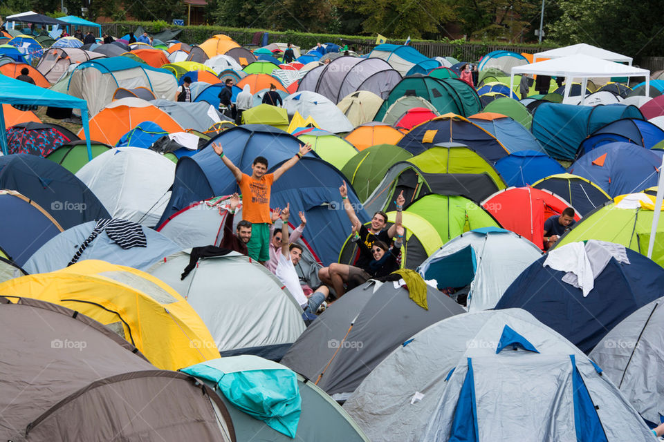 camping at music festival