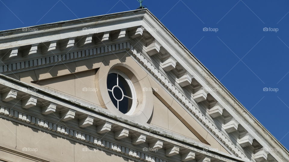 Rooftop of an old building in Antwerp, Belgium.