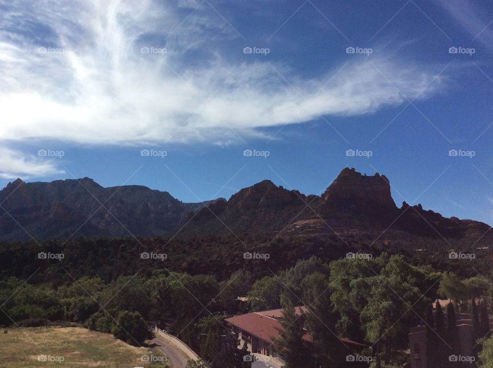 Blue Sky and Mountains.