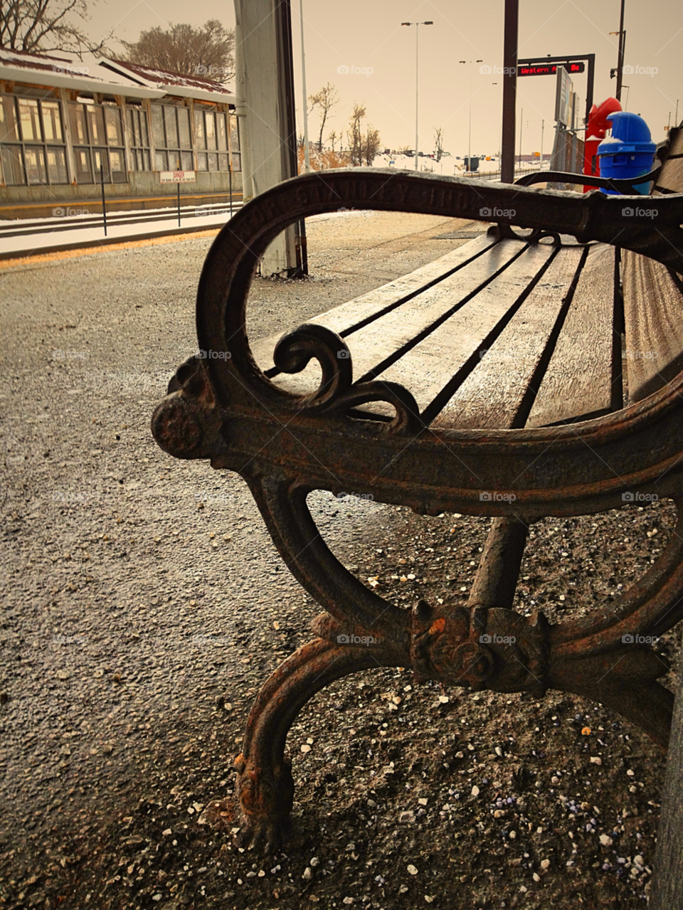 snow winter wood train by squishypie