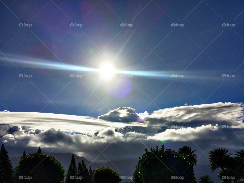 Cloud on top of the mountain. Cloud in top of the mountain