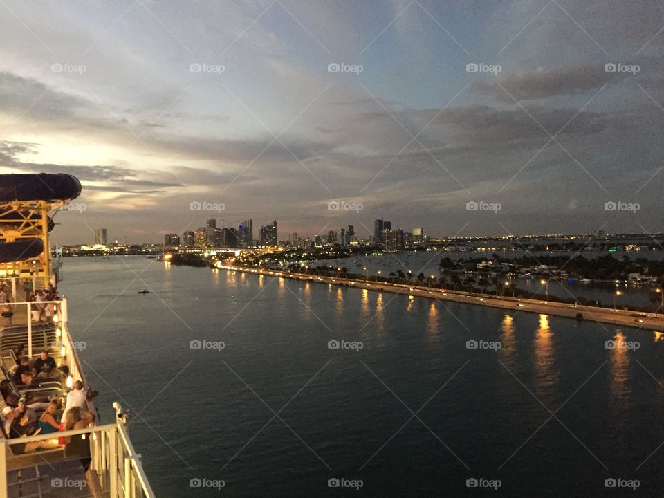 View of downtown Miami from the Norwegian Escape 