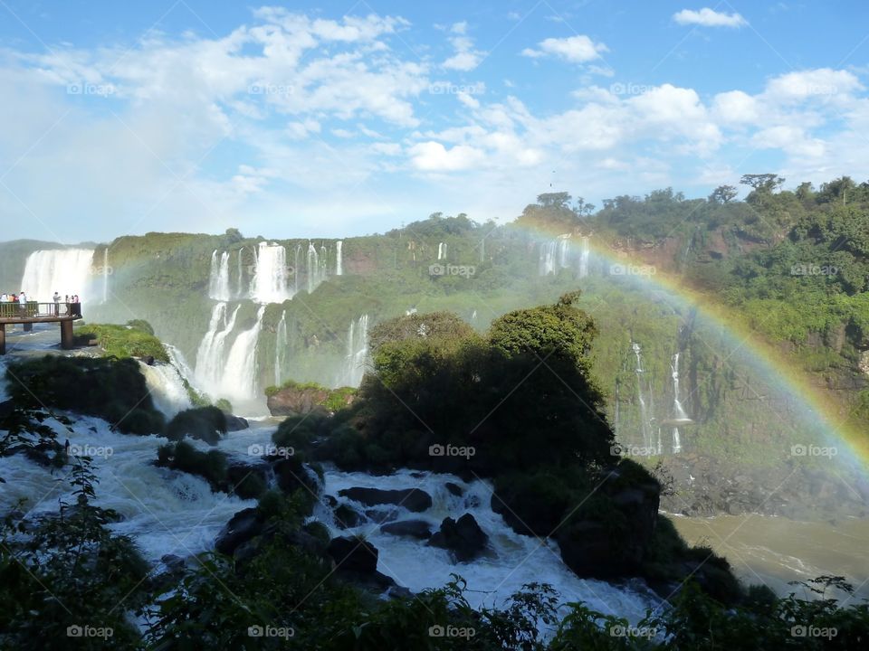 Rainbow over Iguaçu falls. Nice shot from Iguaçu falls in Brazil