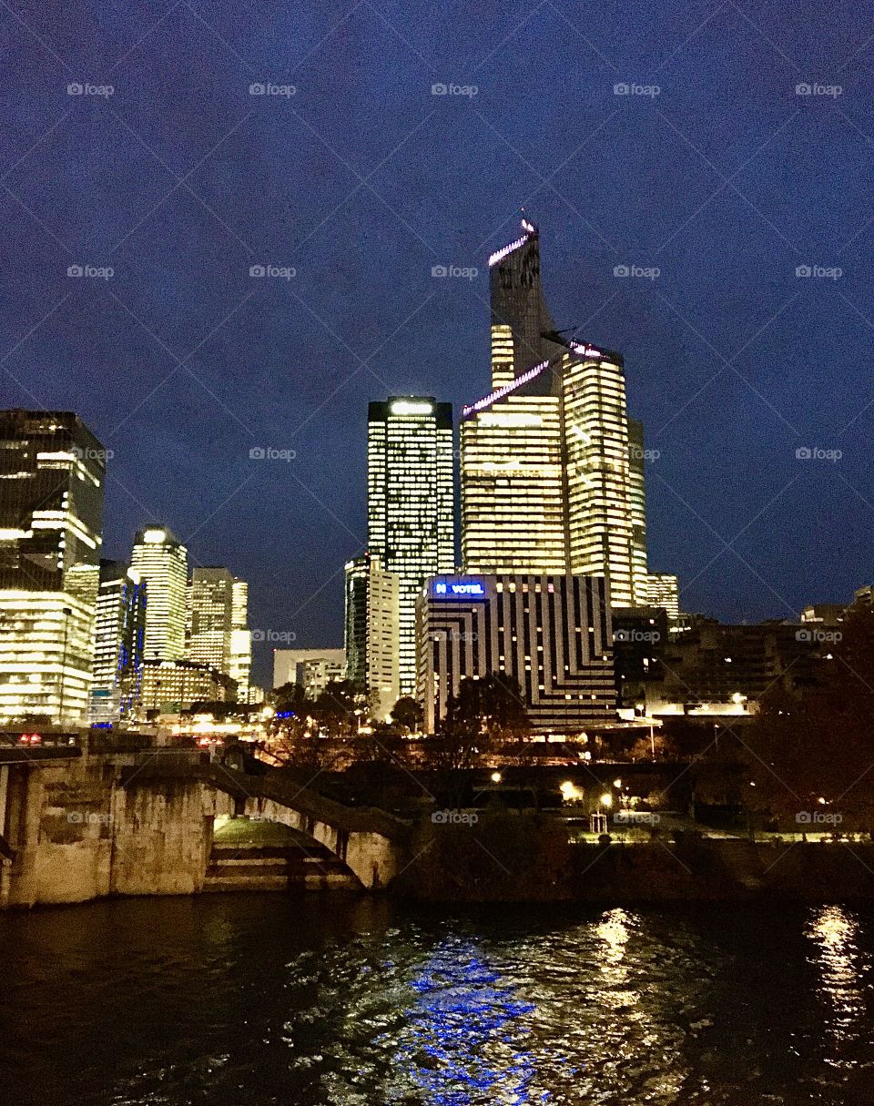 La Défense skyline by night