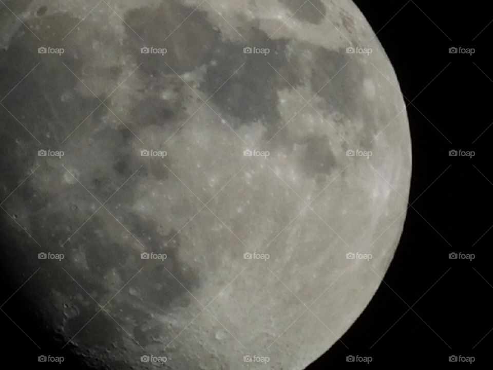 close up to the moon