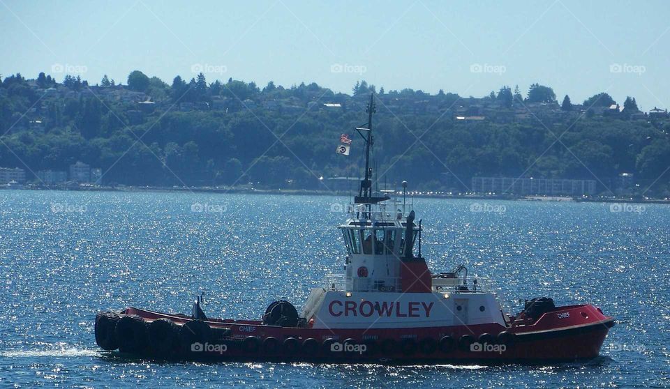 Crowley Tugboat boat on Elliot Bay