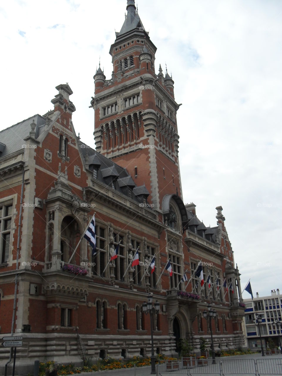 # Dunkirk# France# college# flags# city center#