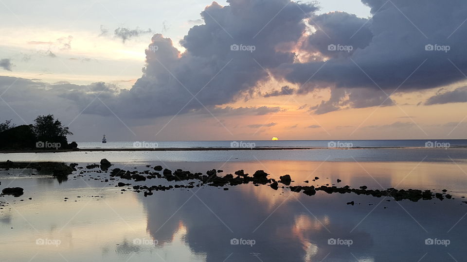 Idyllic sea during sunset