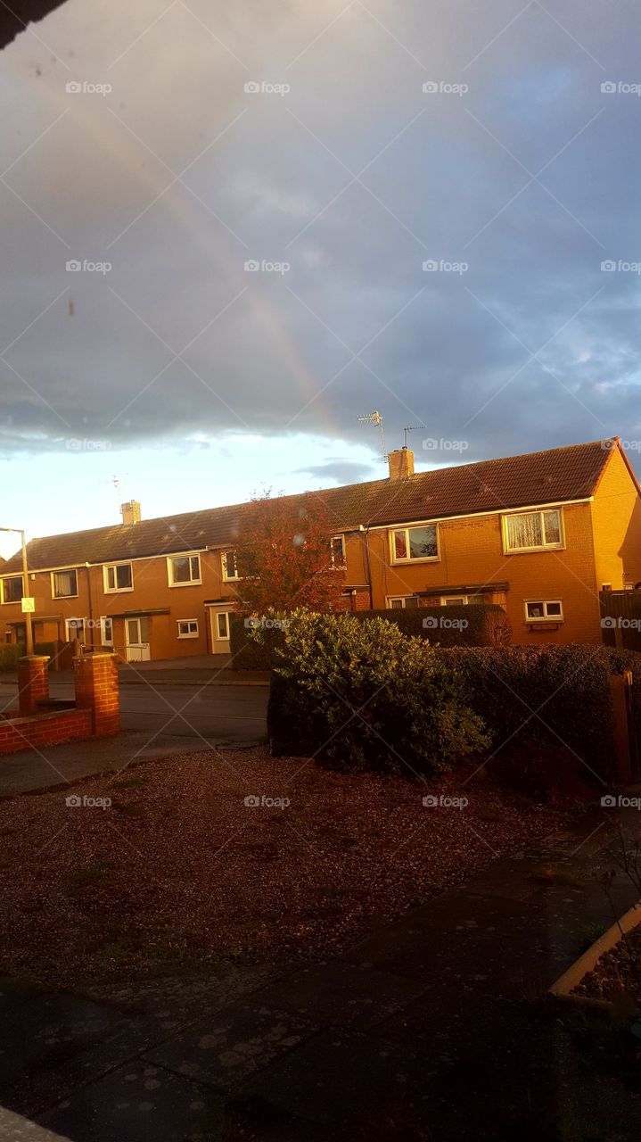 rainbow over houses in Stapleford