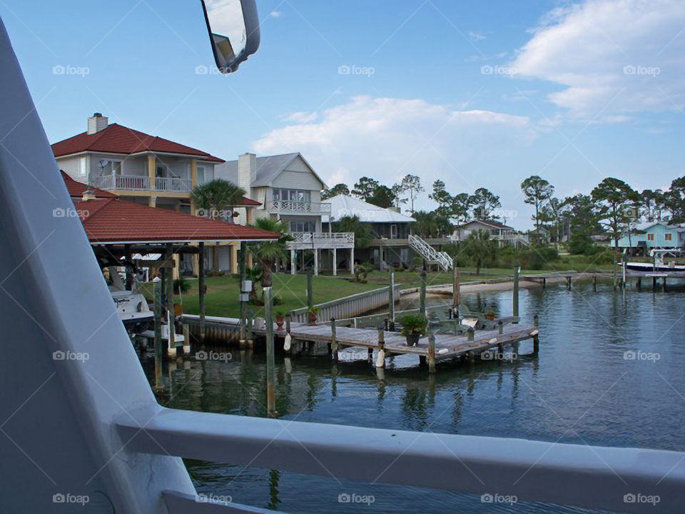 Leaving the Dock. Leaving the dock, going out on a dolphin cruise in Orange Beach Alabama.