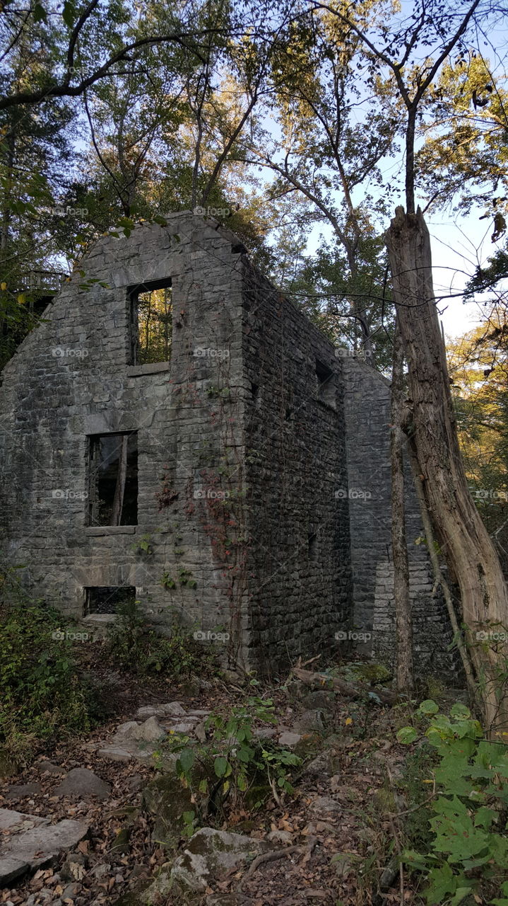 Remains of  old Mill at Mirror Lake at Blanchard Springs Arkansas