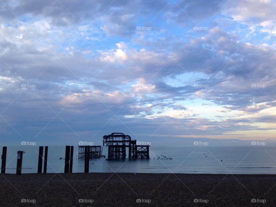 West Pier, Brighton in dawn light
