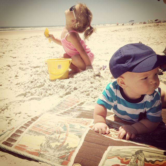 Girl playing in sand