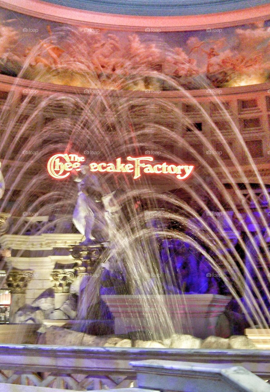 Cheesecake Factory waterfall in Las Vegas