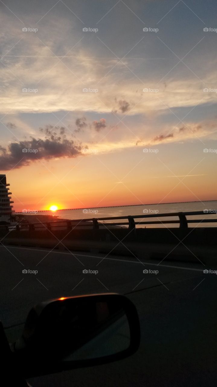 virginia beach sunset over bay