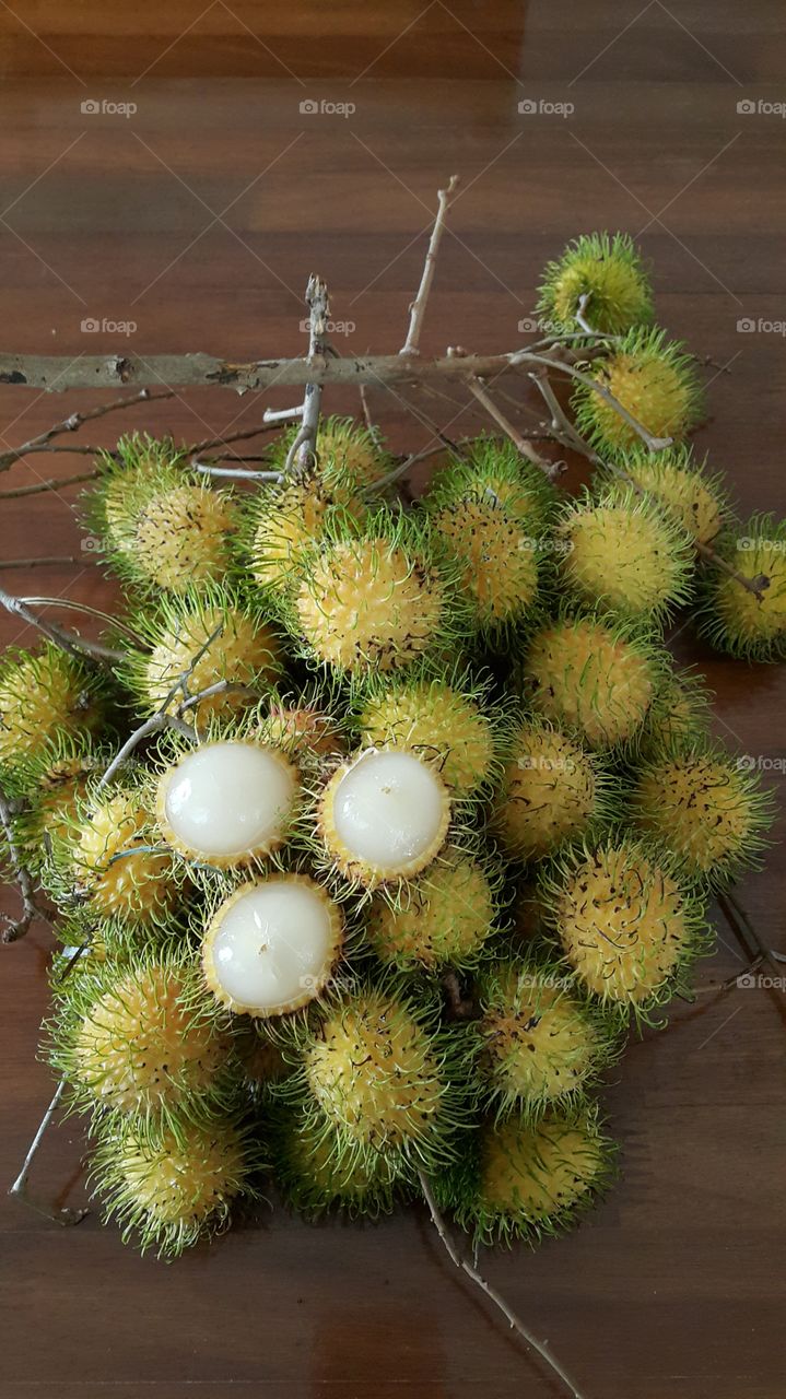 Yellow rambutan fruit of Malaysia