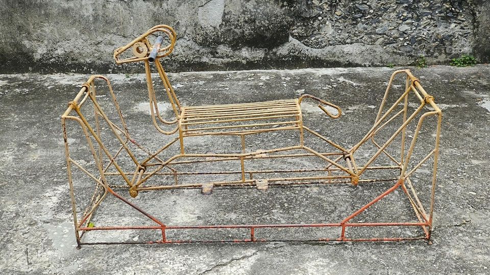 old wooden cart in the garden