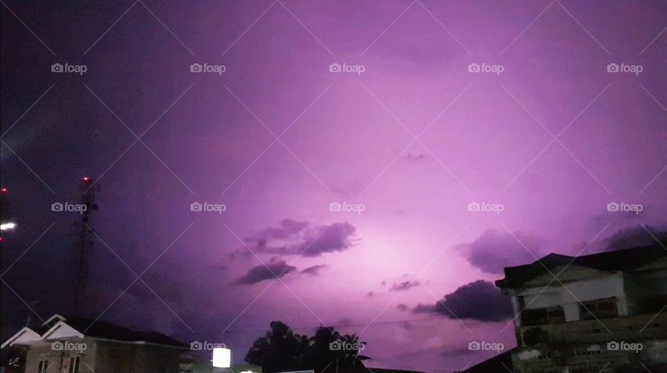 Just before lighting flashed