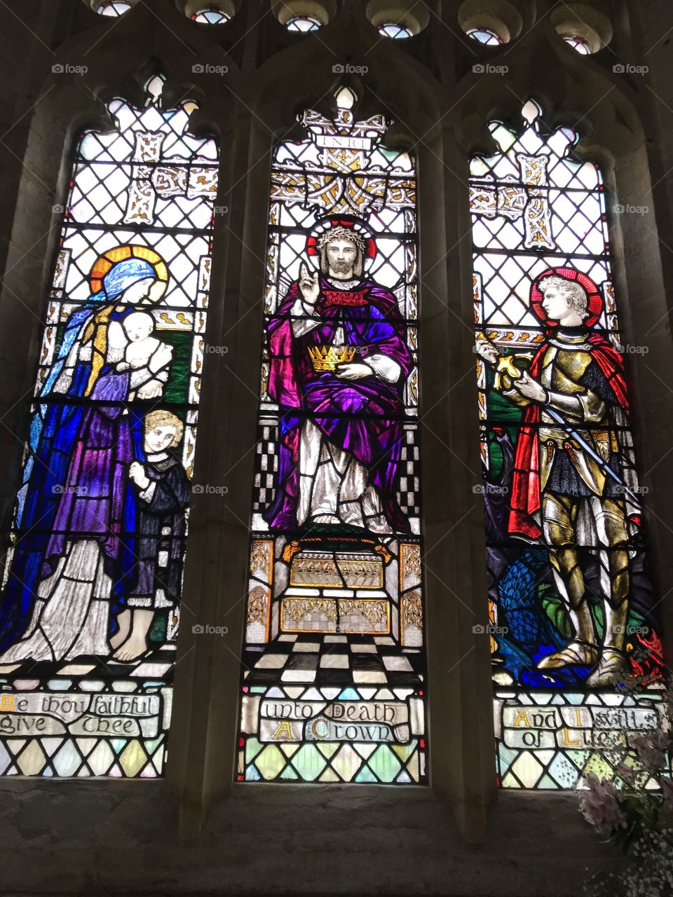 One of Dorset’s finest stain glass windows, to be found at St Mary’s Church, Burton Bradstock near Bridport.