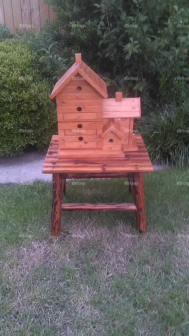 jewelery box bird house. my mother built this and it has real drawers