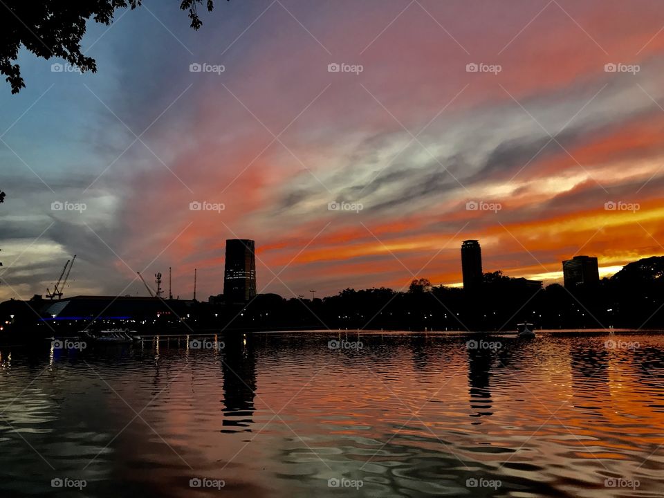 Skyline view in the evening, Bangkok