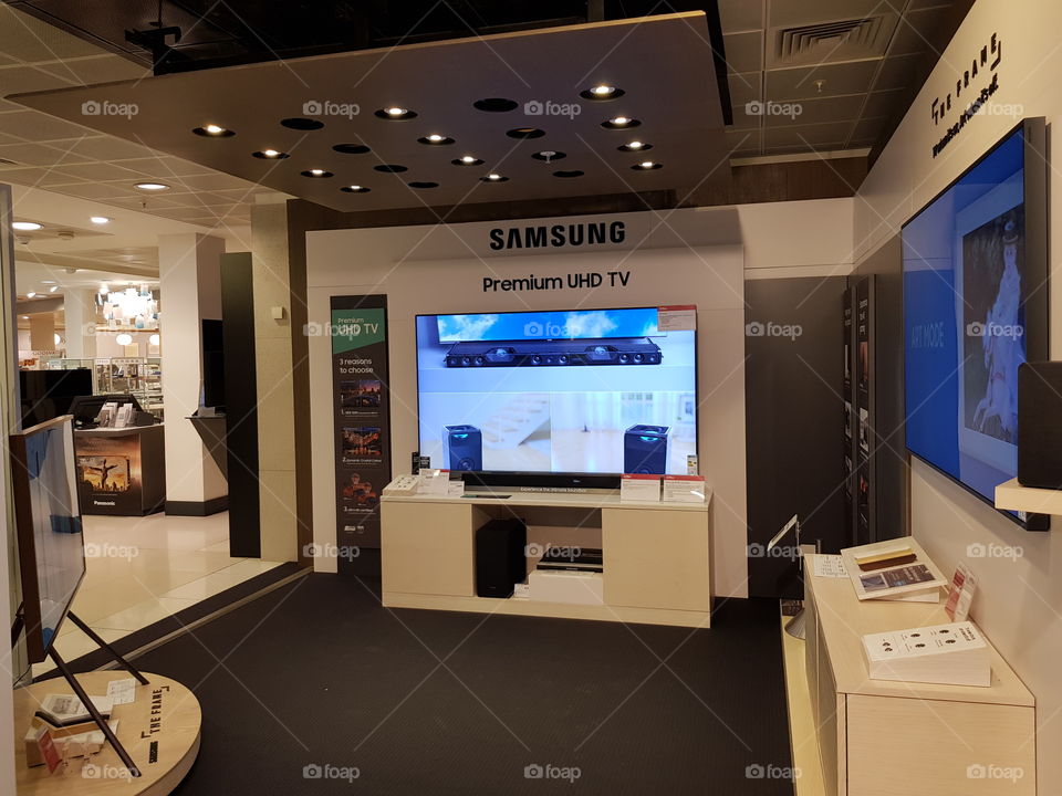 Samsung premium cinema room at Peter Jones 82" television with Dolby Atmos cinematic experience