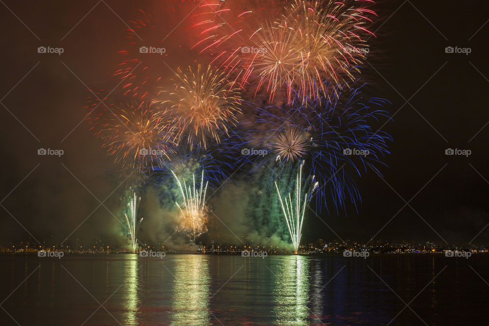 Fireworks in Florianopolis Santa Catarina Brazil.