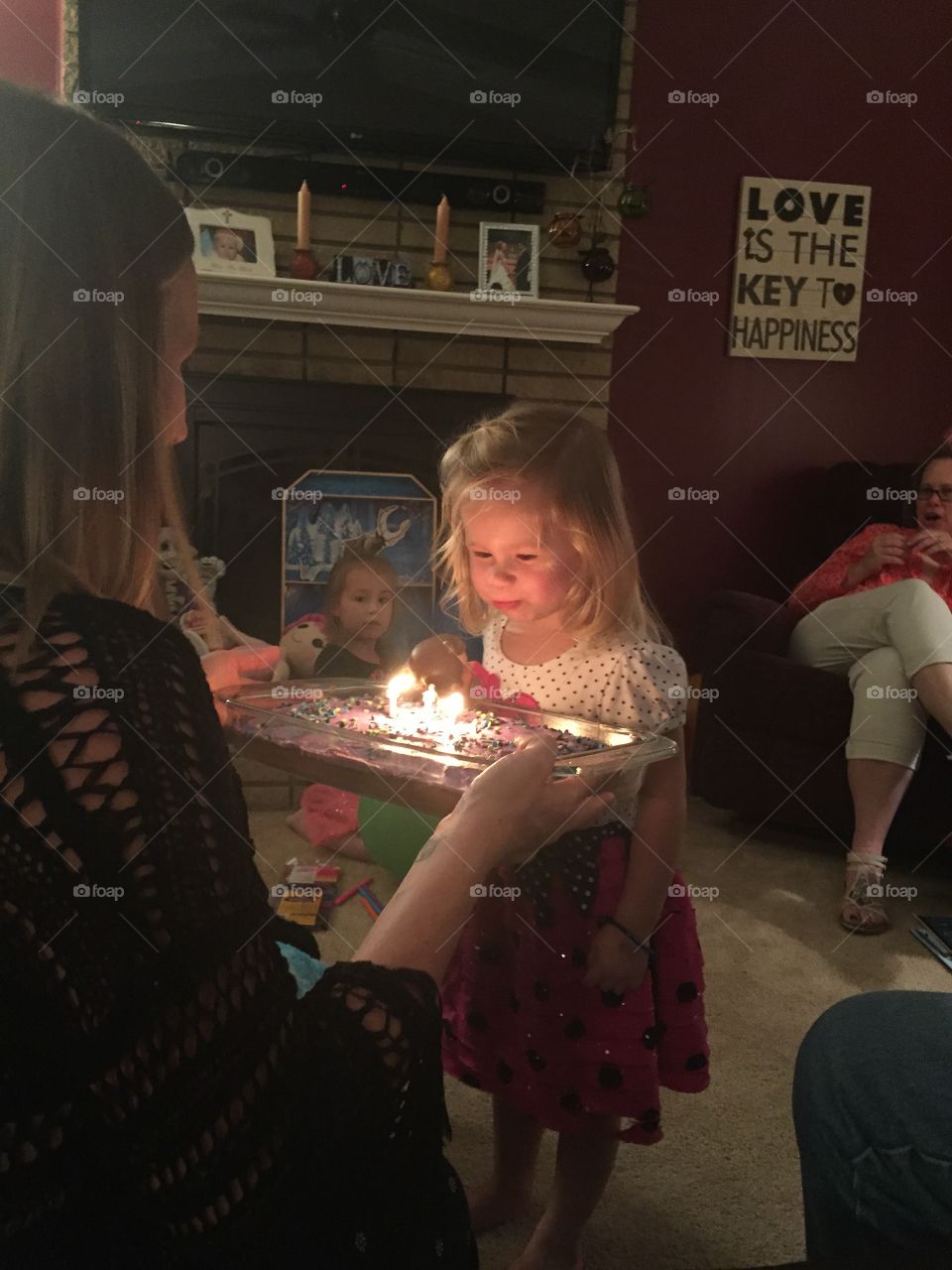 Mother celebrating her daughter birthday