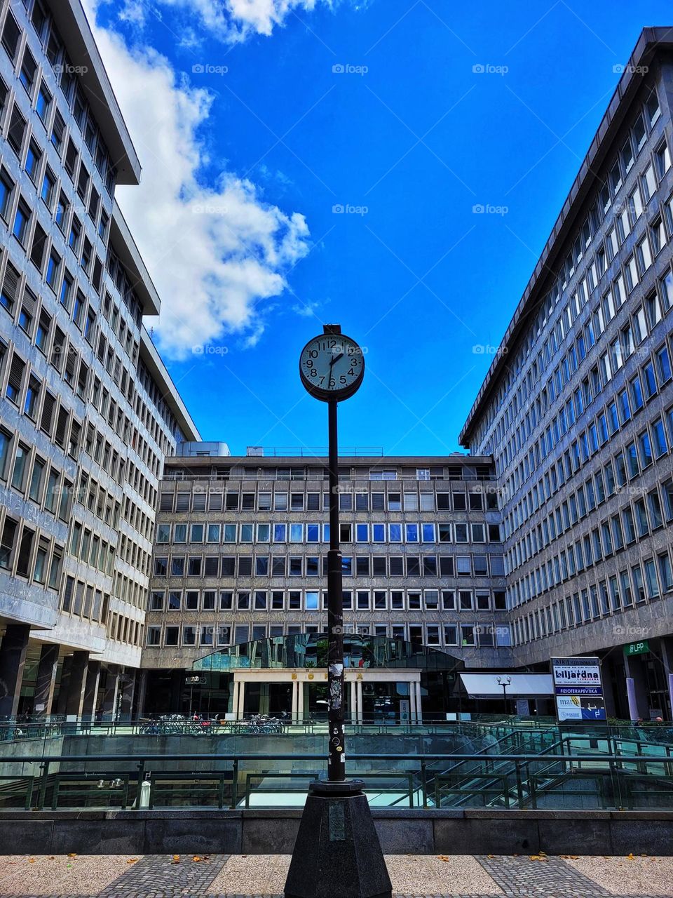 Ljubljana, Slovenia. Urban city view with modern,  old European architecture,  landmark. Geometric shapes