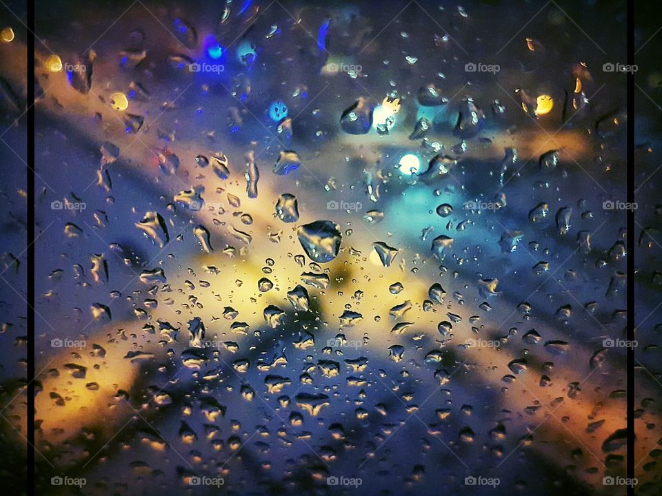 Ukraine, Kiev, window after rain