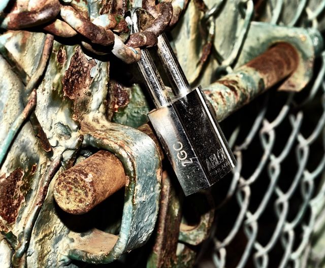 Gate locked with chain and locker