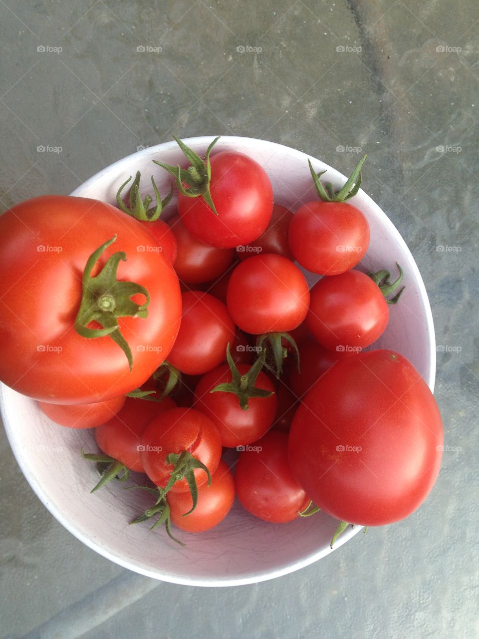 Tomato harvest from the garden 