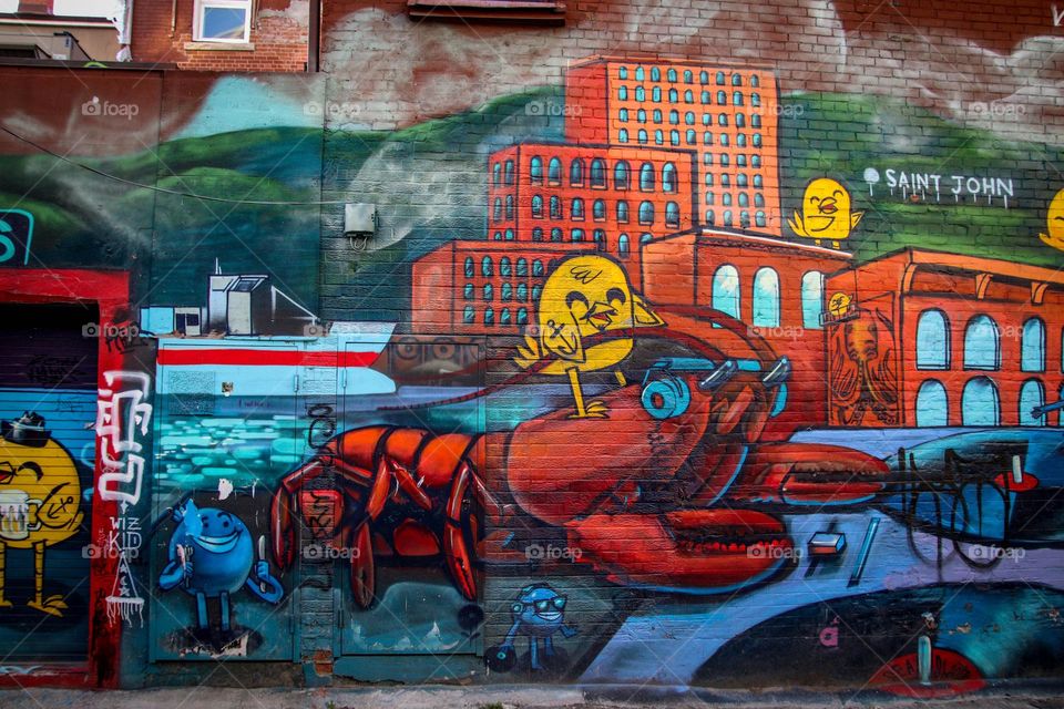 Graffiti with lobster