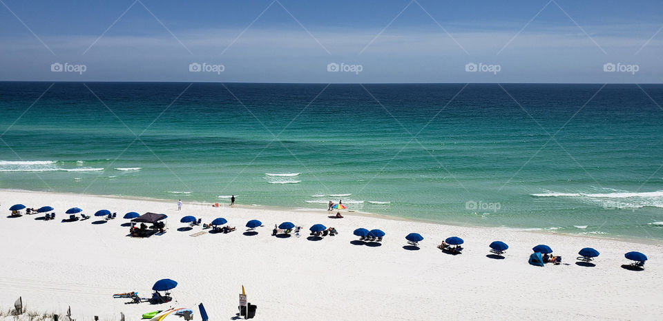 tourists at gulf coast of Florida.