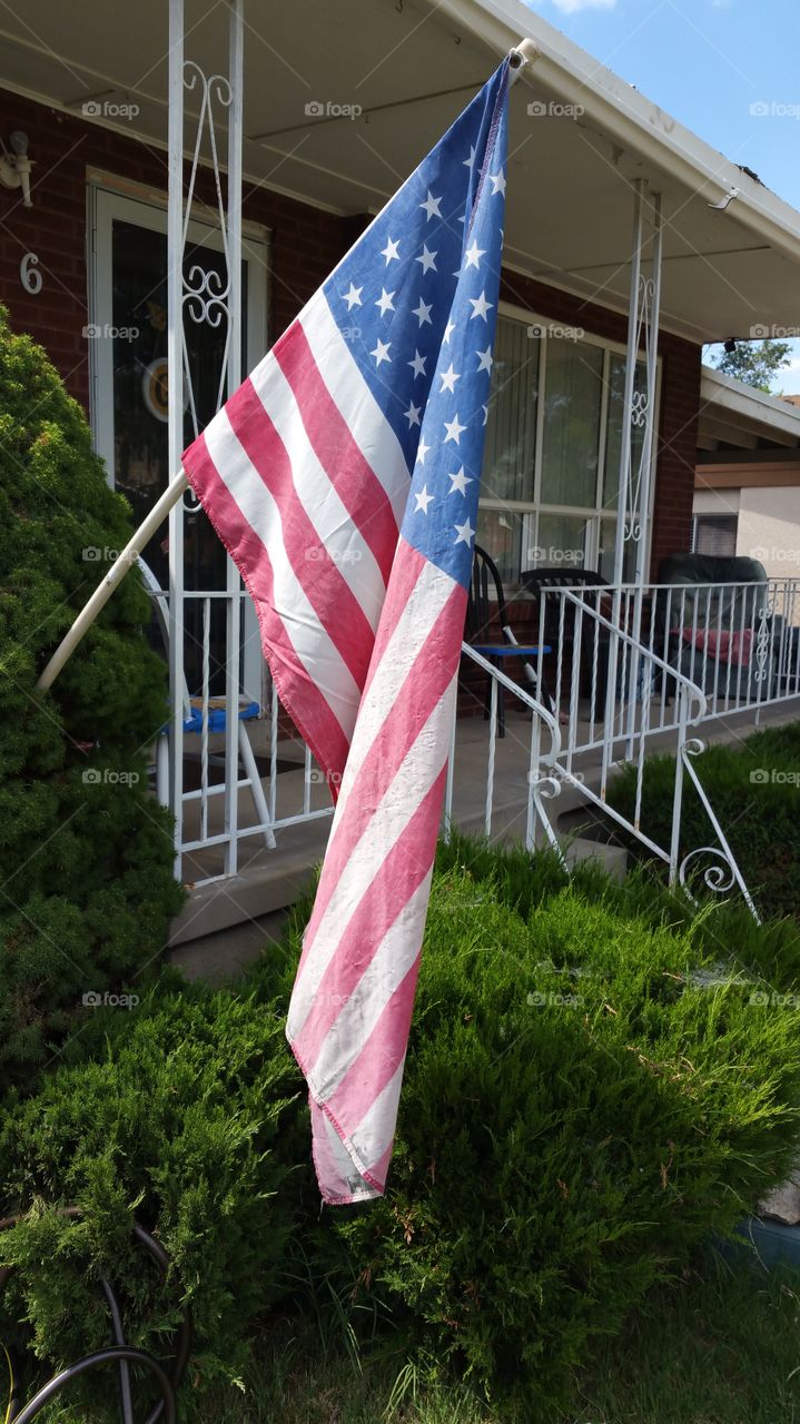 4th of July flag out
