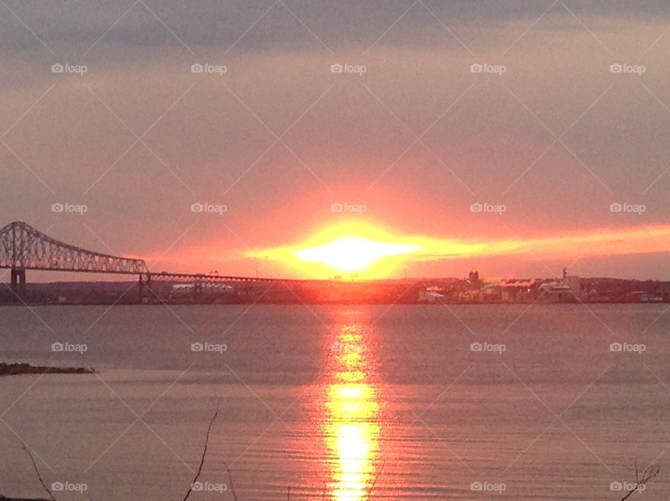 Delaware river sunset