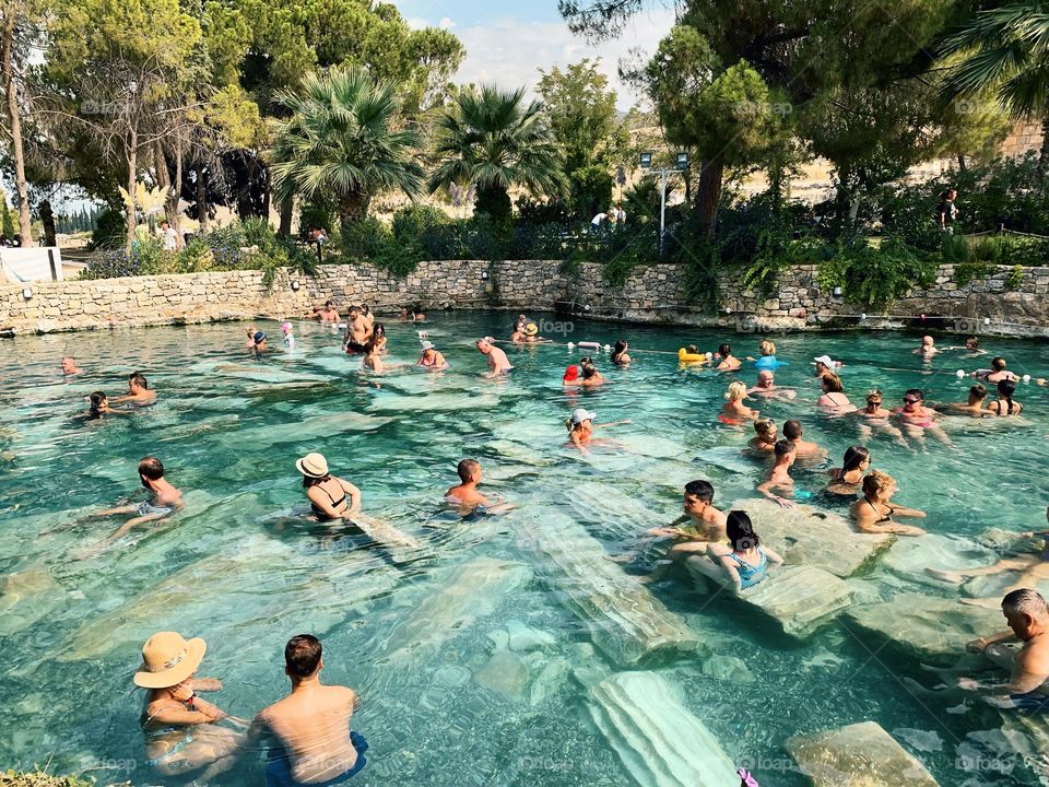 Bright and colorful boost swimming pool 