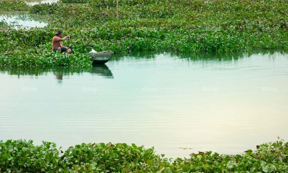 Beautiful view of the lake in the morning