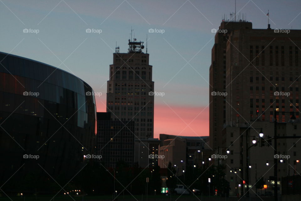 Cityscape at Sunset 
