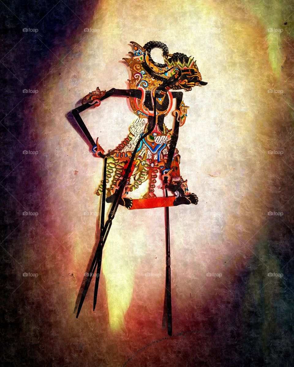 wayang kulit is Indonesian ancient art made from the skin of buffalo