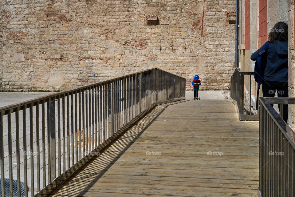 Shadows of a handrail 