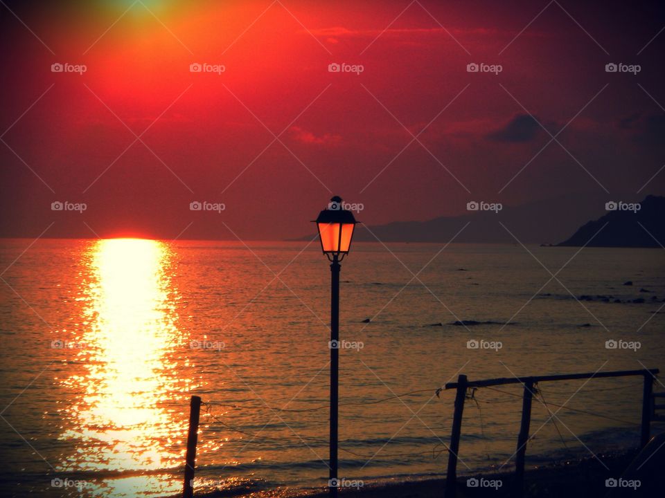 Sunset over Palinuro ( Italy ).